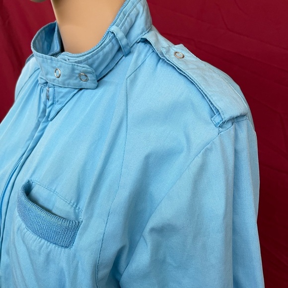 Vintage 1980’s Sears Cafe Racer Jacket Baby Blue size Medium - Picture 6 of 7